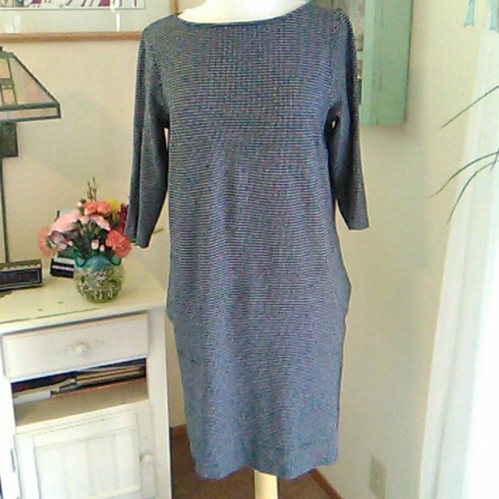 J.Jill Ponte Black and White Shift Dress